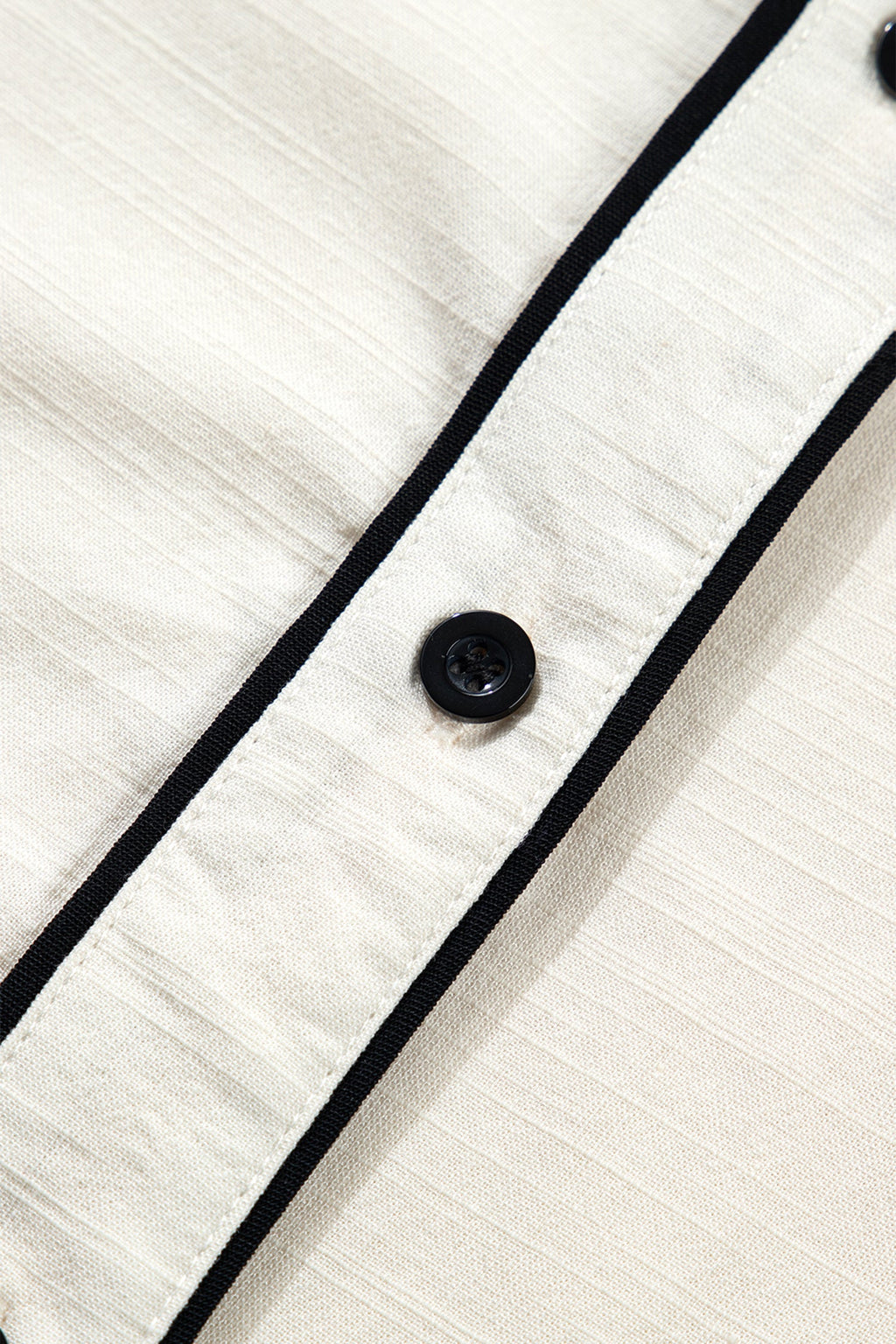 Contrast Trim Buttoned Long Puff Sleeve Shirt