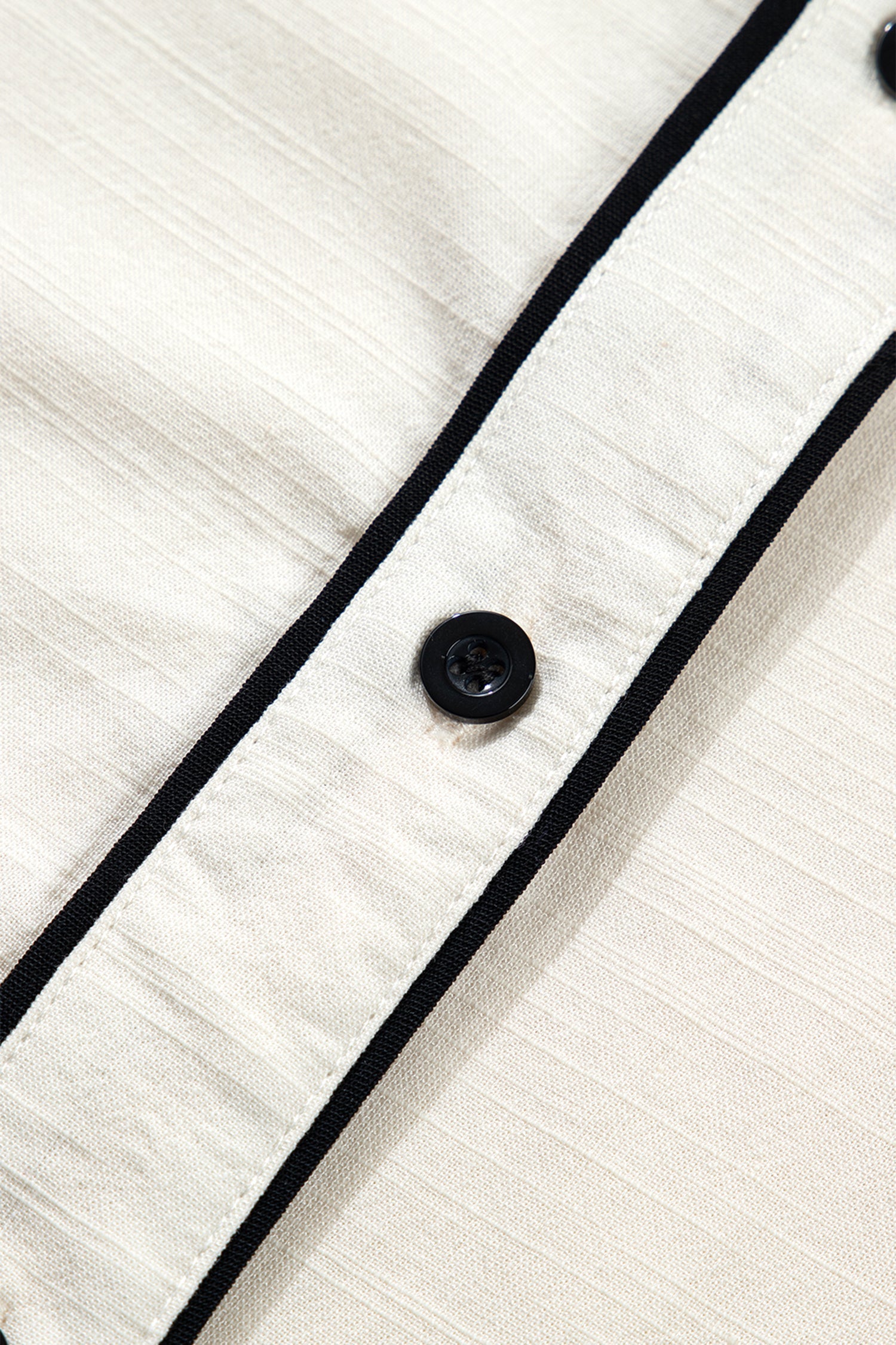 Contrast Trim Buttoned Long Puff Sleeve Shirt