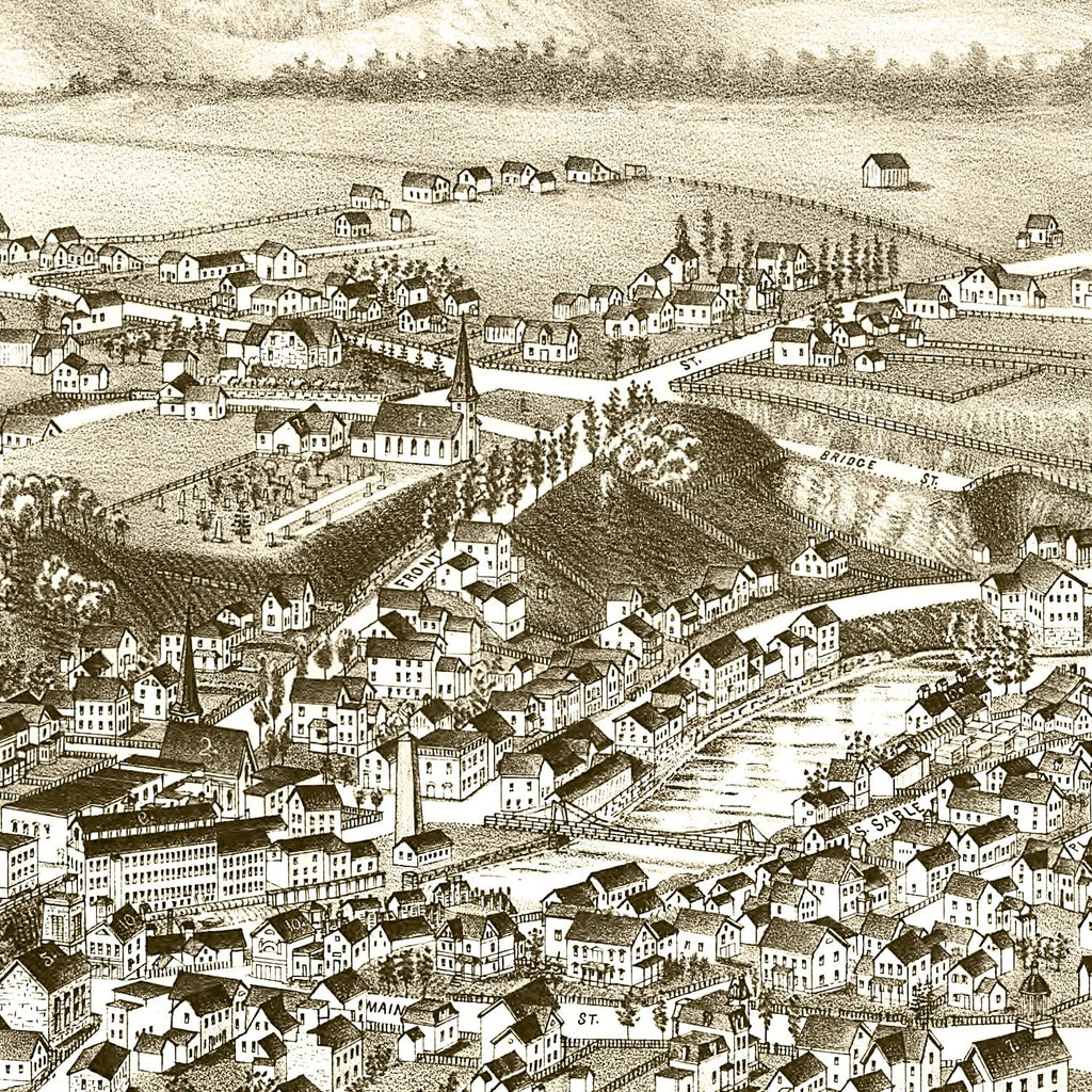 Vintage Map of Keeseville, New York 1887