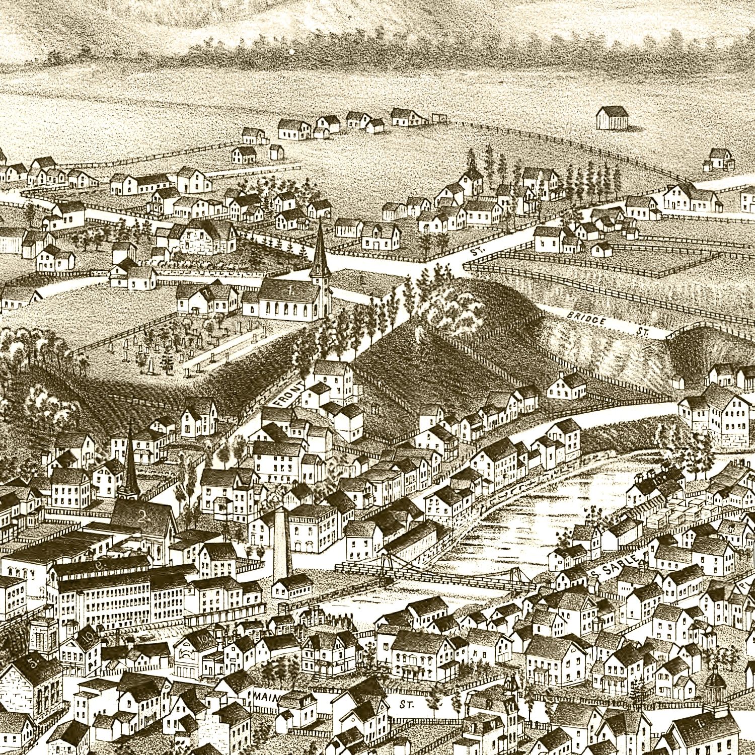 Vintage Map of Keeseville, New York 1887