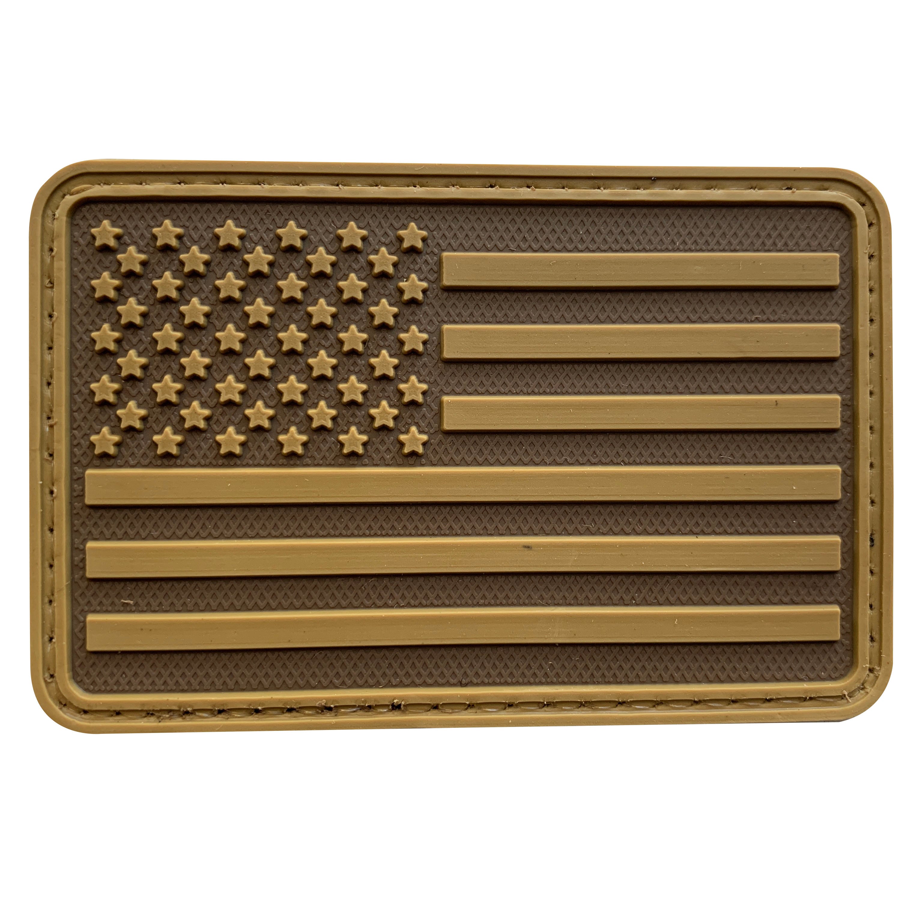 3D US Flag Forward PVC Patch Coyote Tan