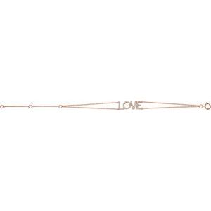 14K Rose Gold 1/4 CTW Natural Diamond Love 5-7" Bracelet – image 2