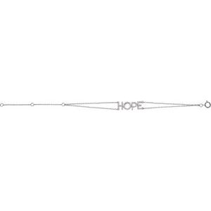14K White Gold 1/4 CTW Natural Diamond Hope 5-7" Bracelet – image 2