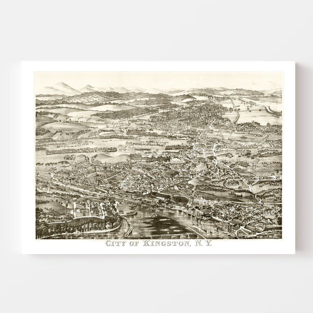 Vintage Map of Kingston, New York 1875