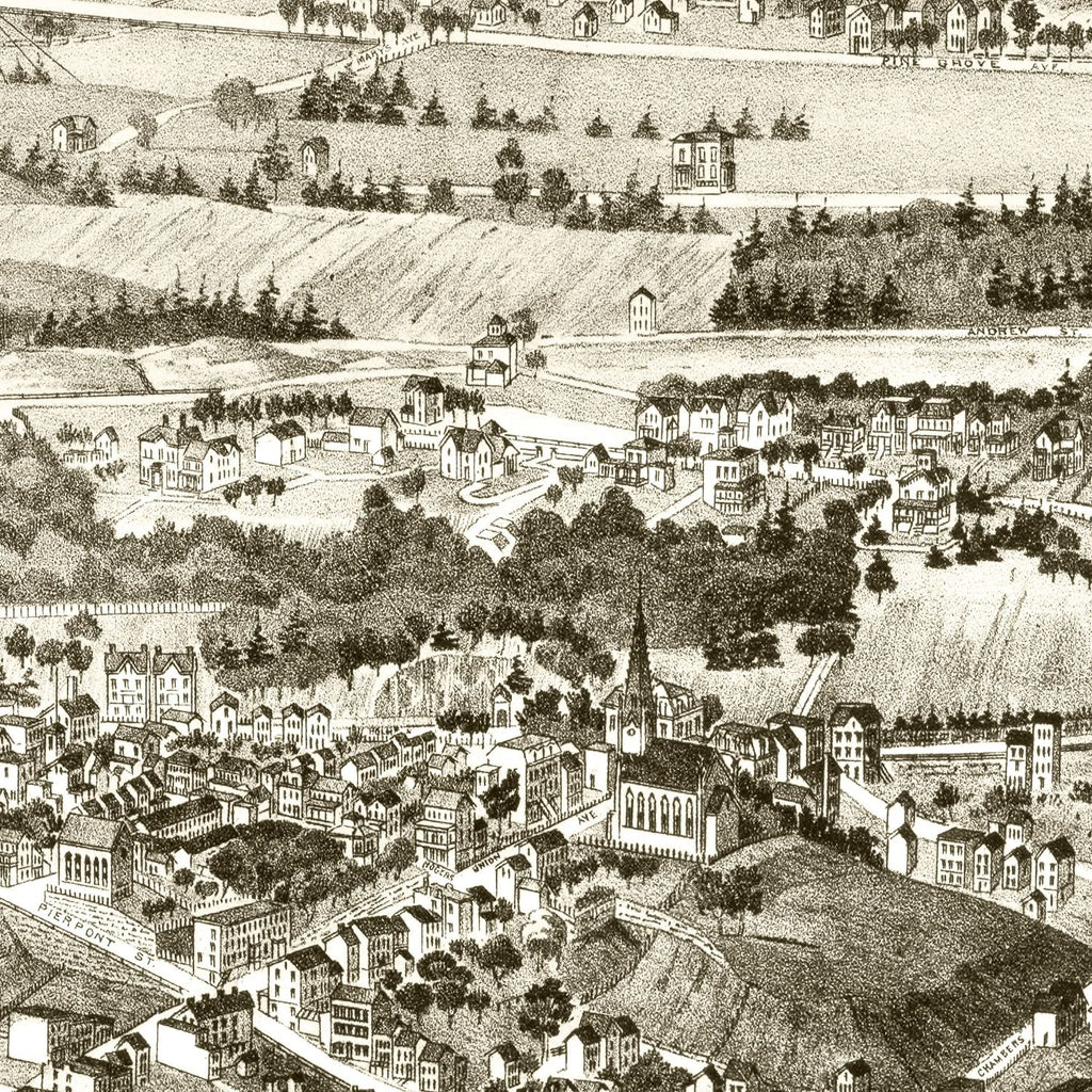 Vintage Map of Kingston, New York 1875