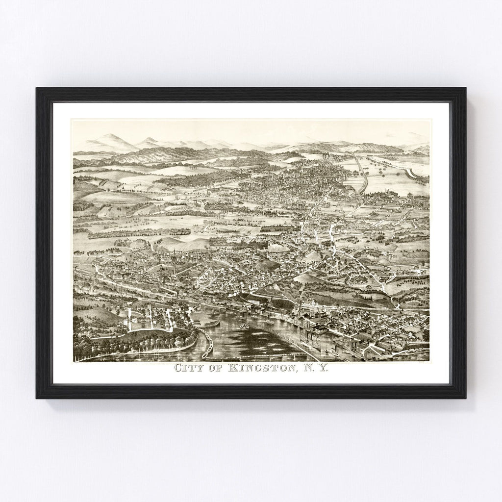 Vintage Map of Kingston, New York 1875