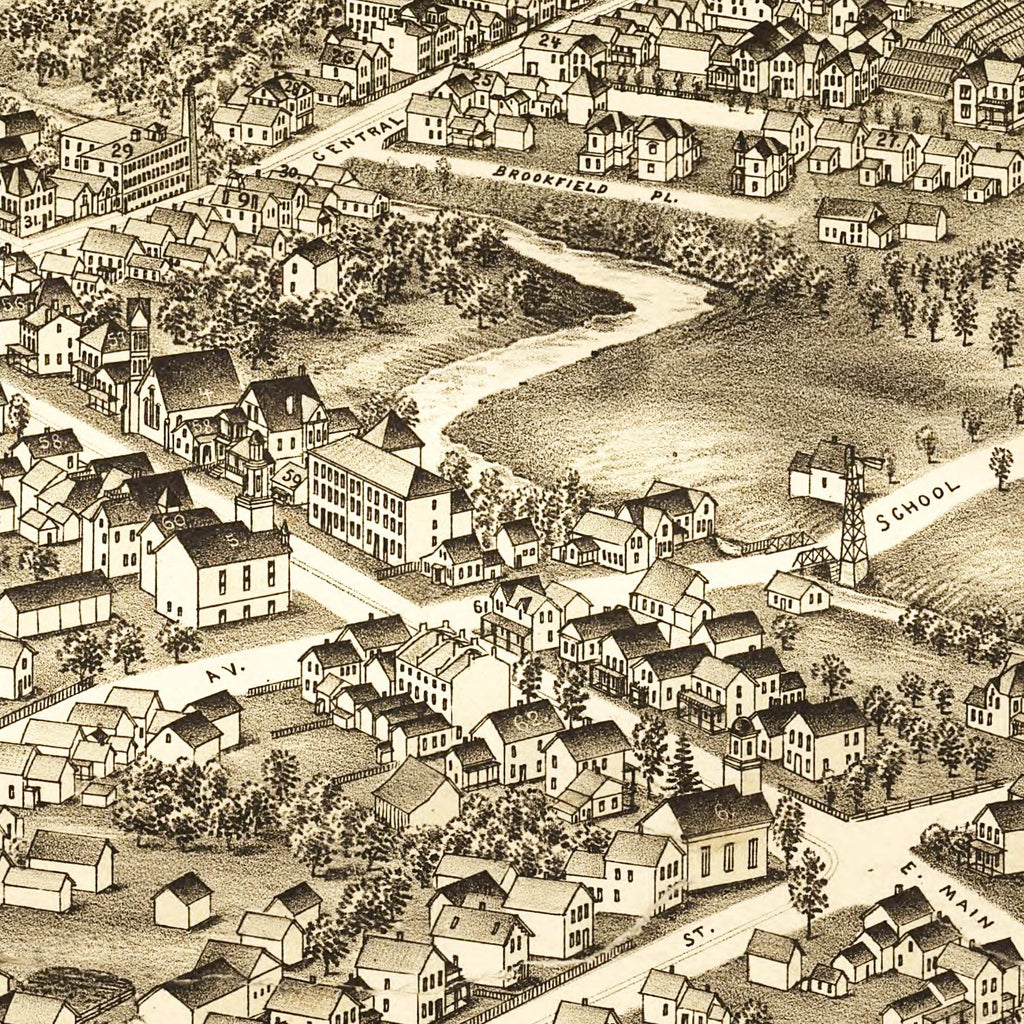 Vintage Map of Lancaster, New York 1892