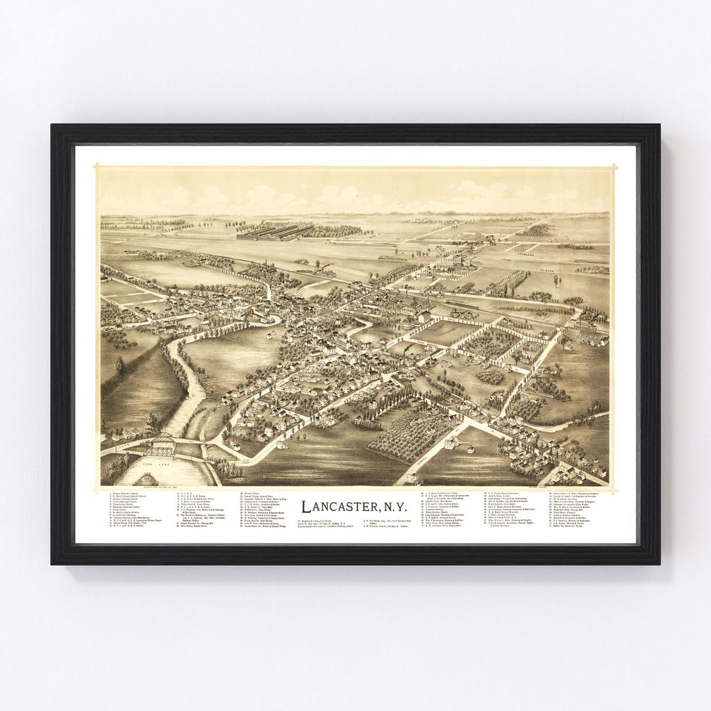 Vintage Map of Lancaster, New York 1892