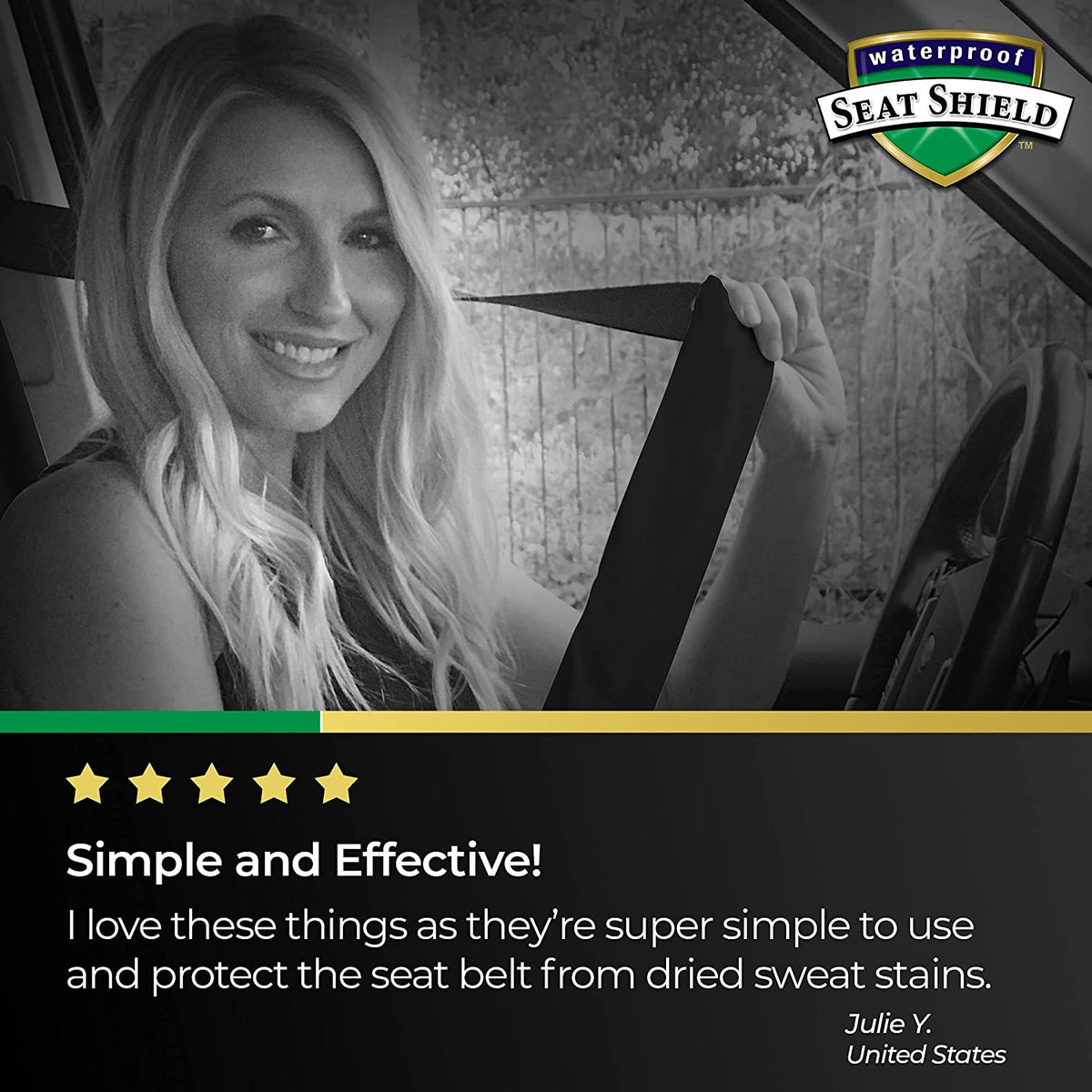Waterproof Seat Belt Cover - Black