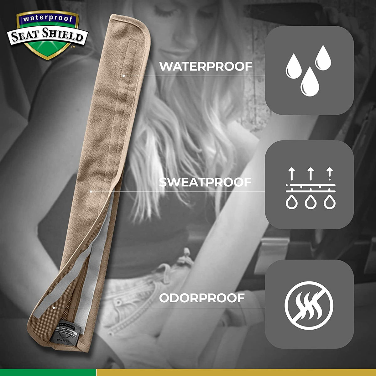 Waterproof Seat Belt Cover - Tan