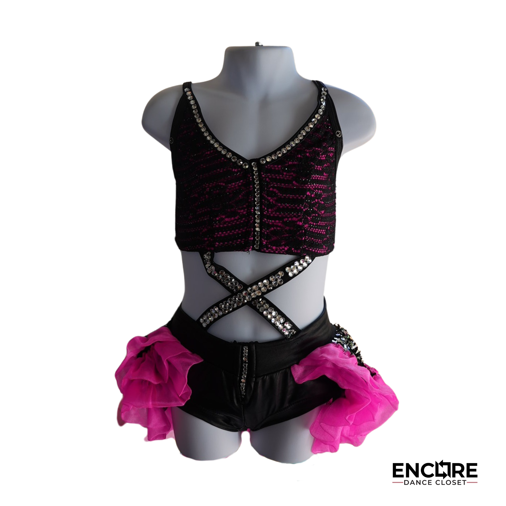 Black & Hot Pink Lace Flair