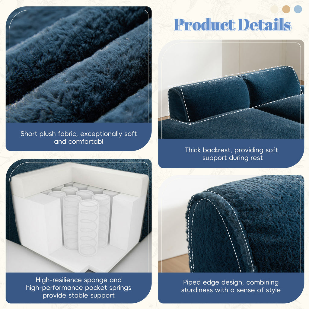 [VIDEO+NEW]90.0'Oversized Modular Sectional Sofa,Fully Compressed,Spacious Foam-Filled Sofa Bed for Living Room,elderly - friendly design,2 PC Free Combination,No Assembly Required,3 Colors
