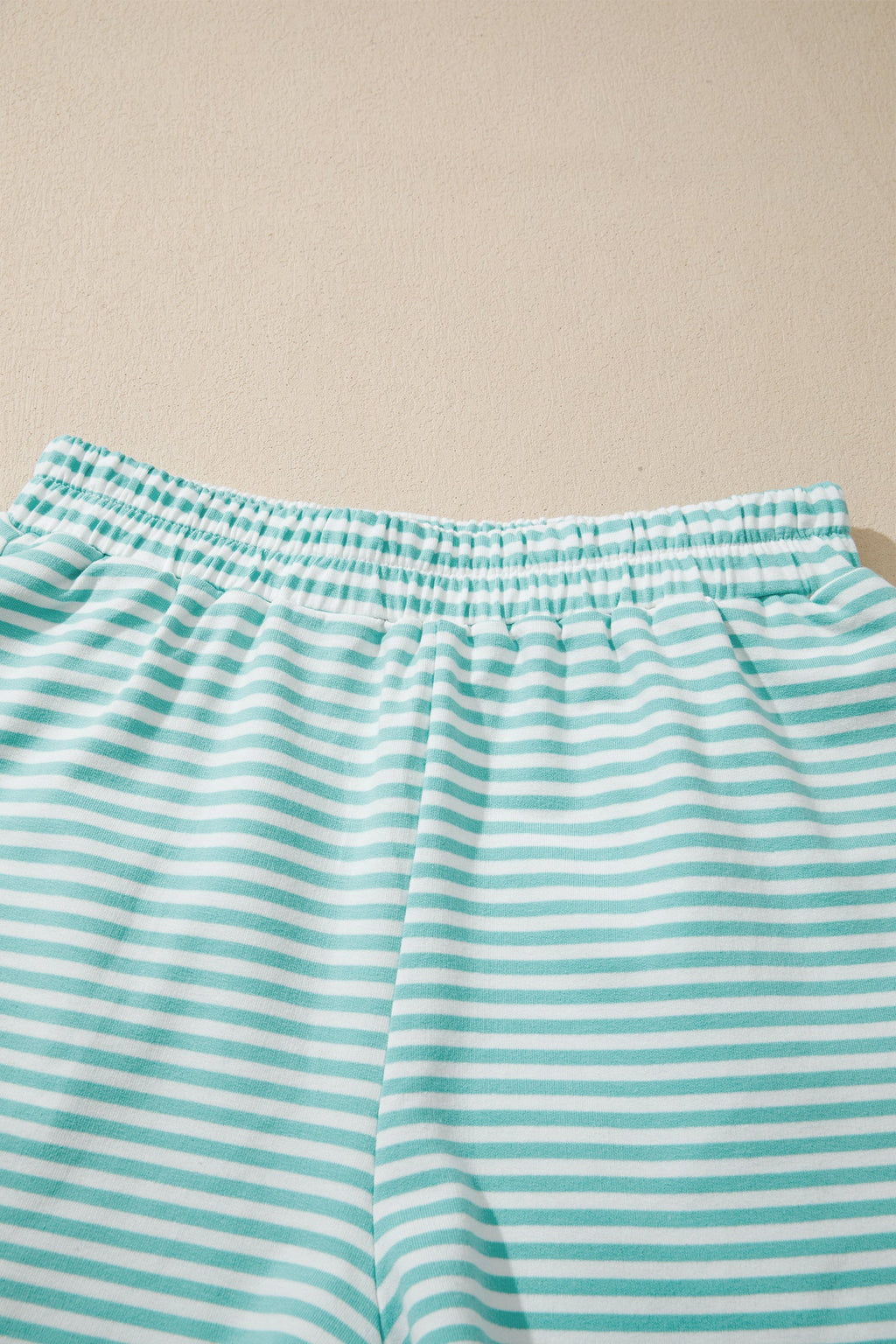 Stripe Contrast Mock Neck Tee & Shorts Set