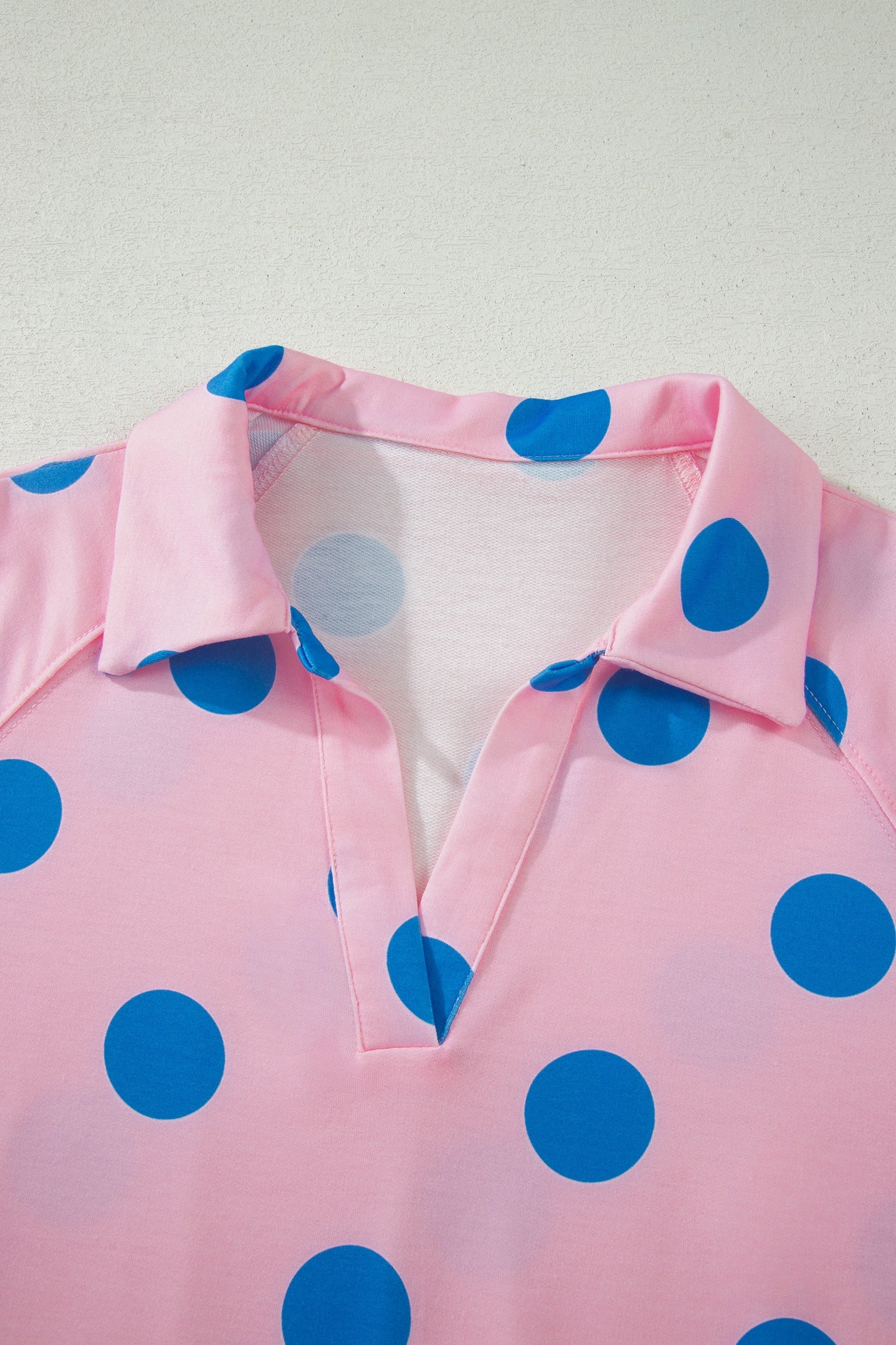 Polka Dot V-Neck Tee & Drawstring Shorts Set