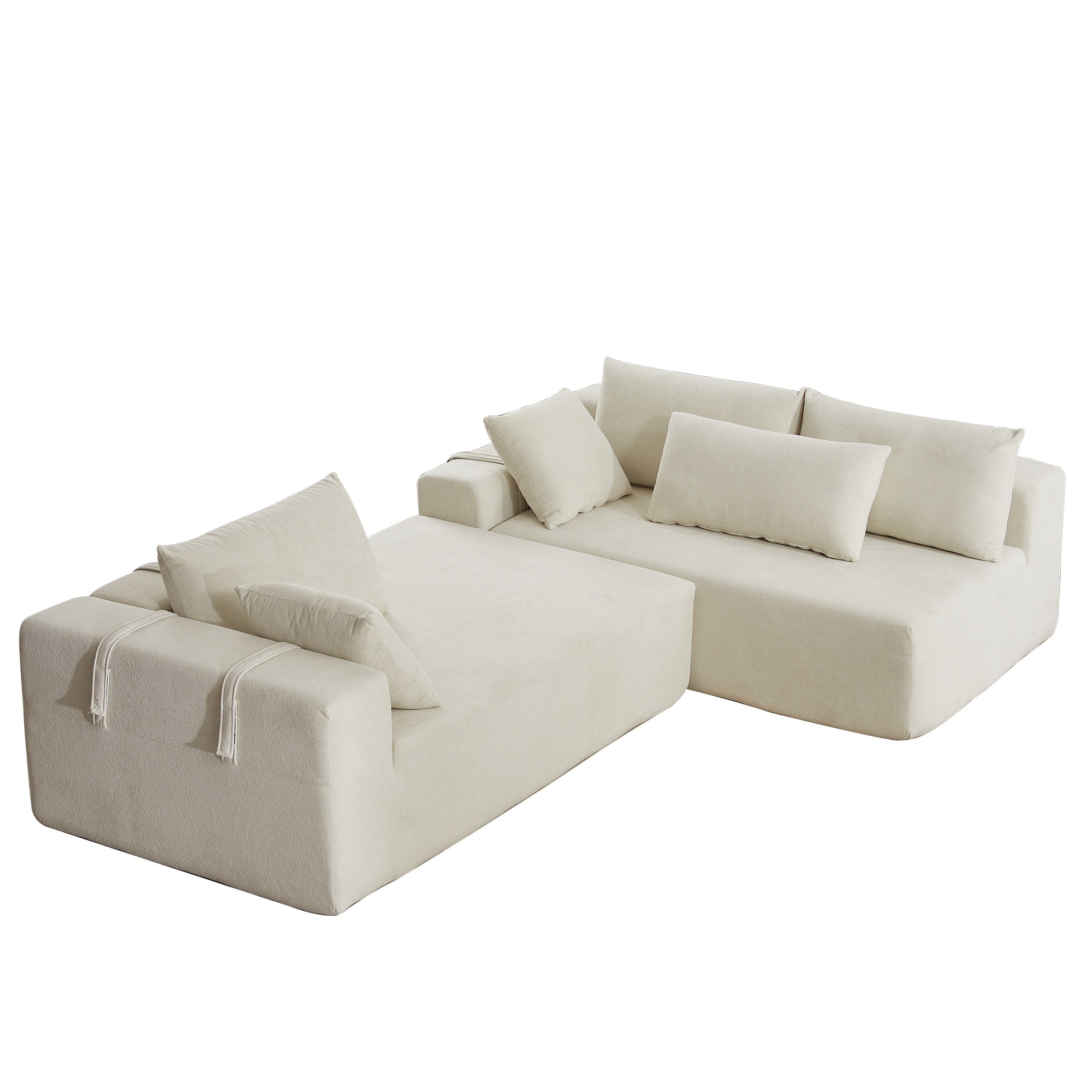 Modern Chenille Upholstered Sectional Sofa Couch Set,Modular 108' L Shaped Sectional Living Room Sofa Set With 6 Pillows,Free Combination Sofa Couch for Living Room,Bedroom
