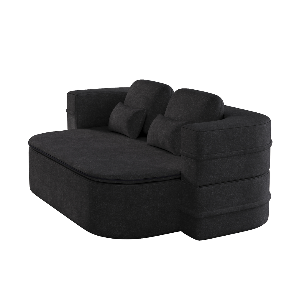 75''2-in-1 Foldable Sofa,Convertible Sleeper Foam Sofa Bed with Multi Functional Blanket, Chenille Floor folding sofa bed,  Floor Sofa Lounge Sofa for Living Room Bedroom Lounge Studio