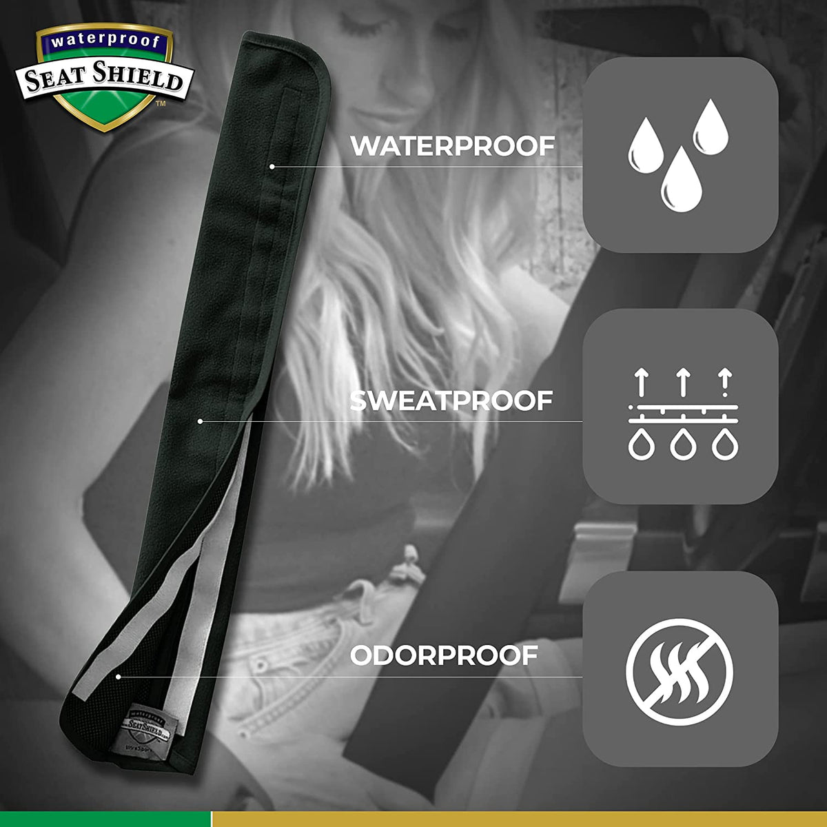 Waterproof Seat Belt Cover - Black