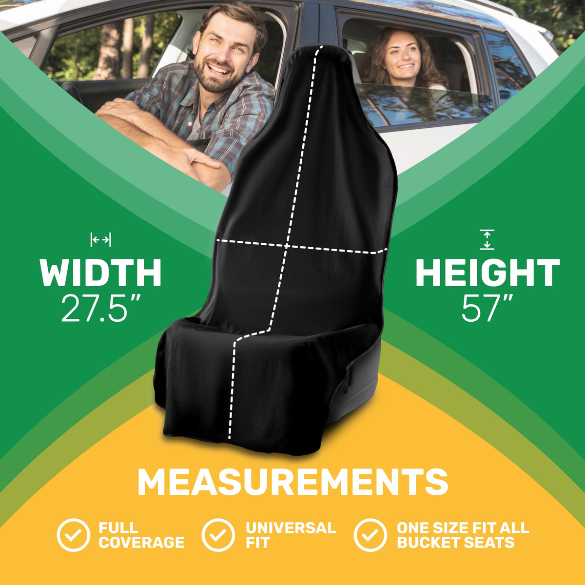 UltraSport SeatShield - Waterproof Car Seat Protector - Black