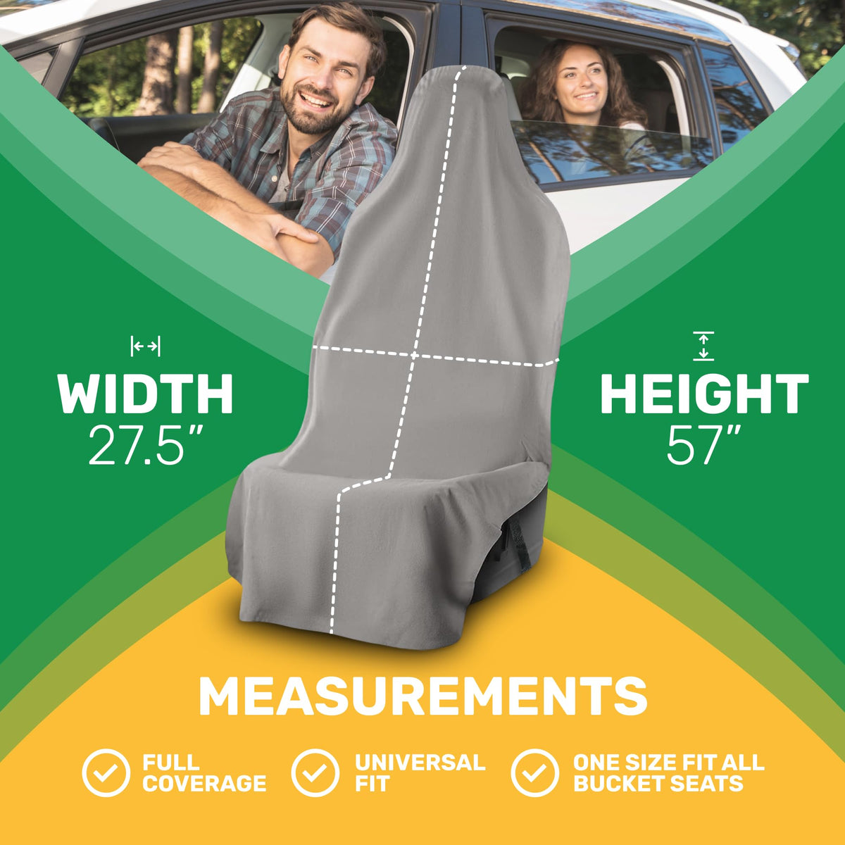 UltraSport SeatShield - Waterproof Car Seat Protector - Gray