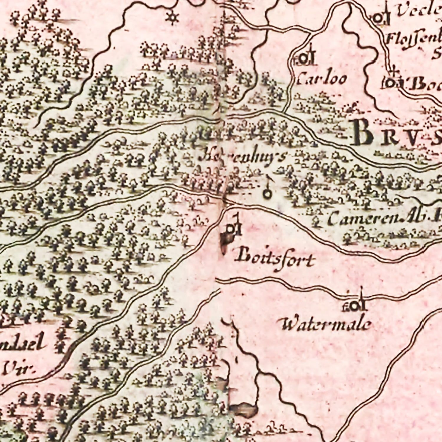 Vintage Map of Brabant, Belgium 1665