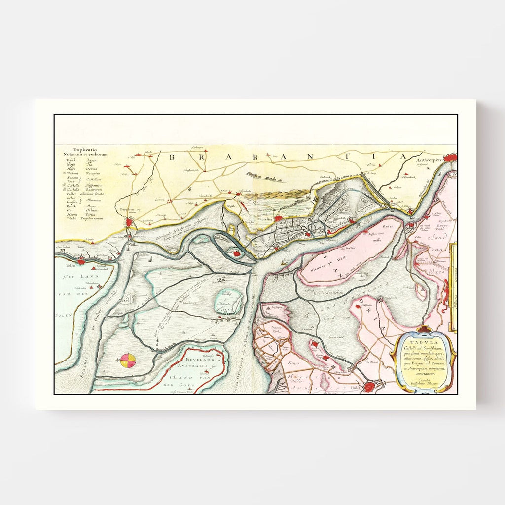 Vintage Map of Antwerp, Belgium 1665