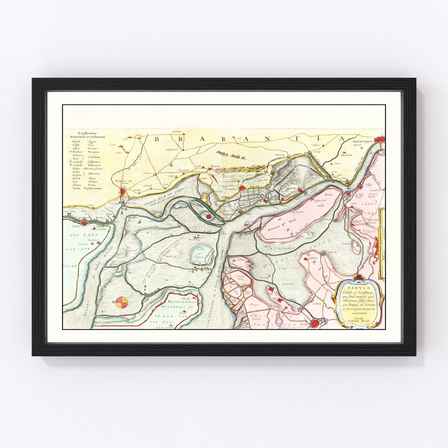 Vintage Map of Antwerp, Belgium 1665
