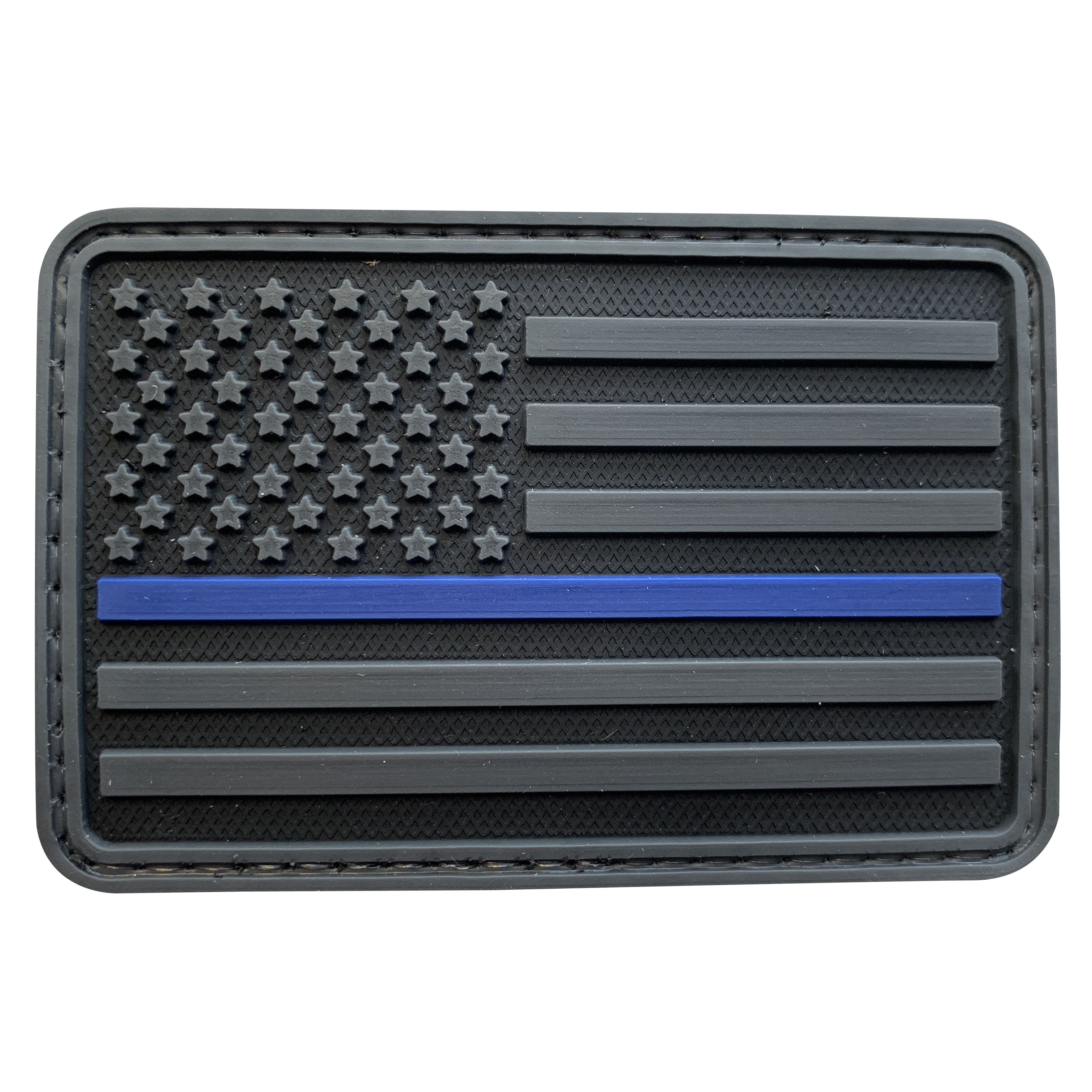Thin Blue Line US Flag Forward PVC Patch - Short