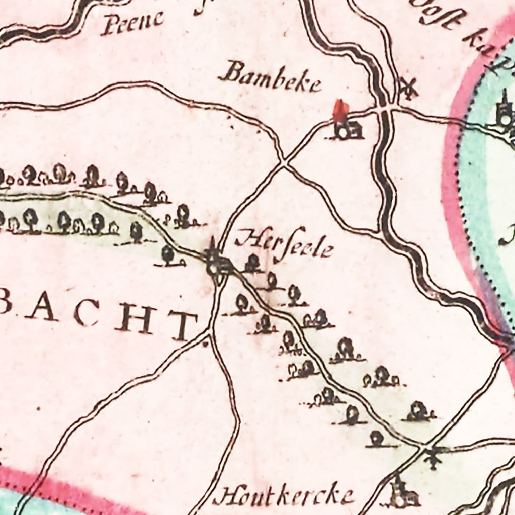 Vintage Map of Western Flanders, Belgium 1665