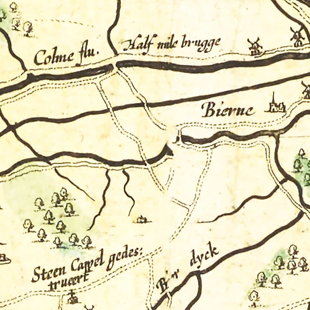 Vintage Map of Mons, Belgium 1665