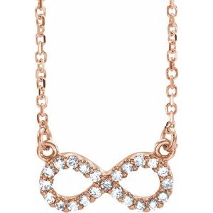 14K Rose Gold 1/10 CTW Natural Diamond Infinity 16 1/2" Necklace