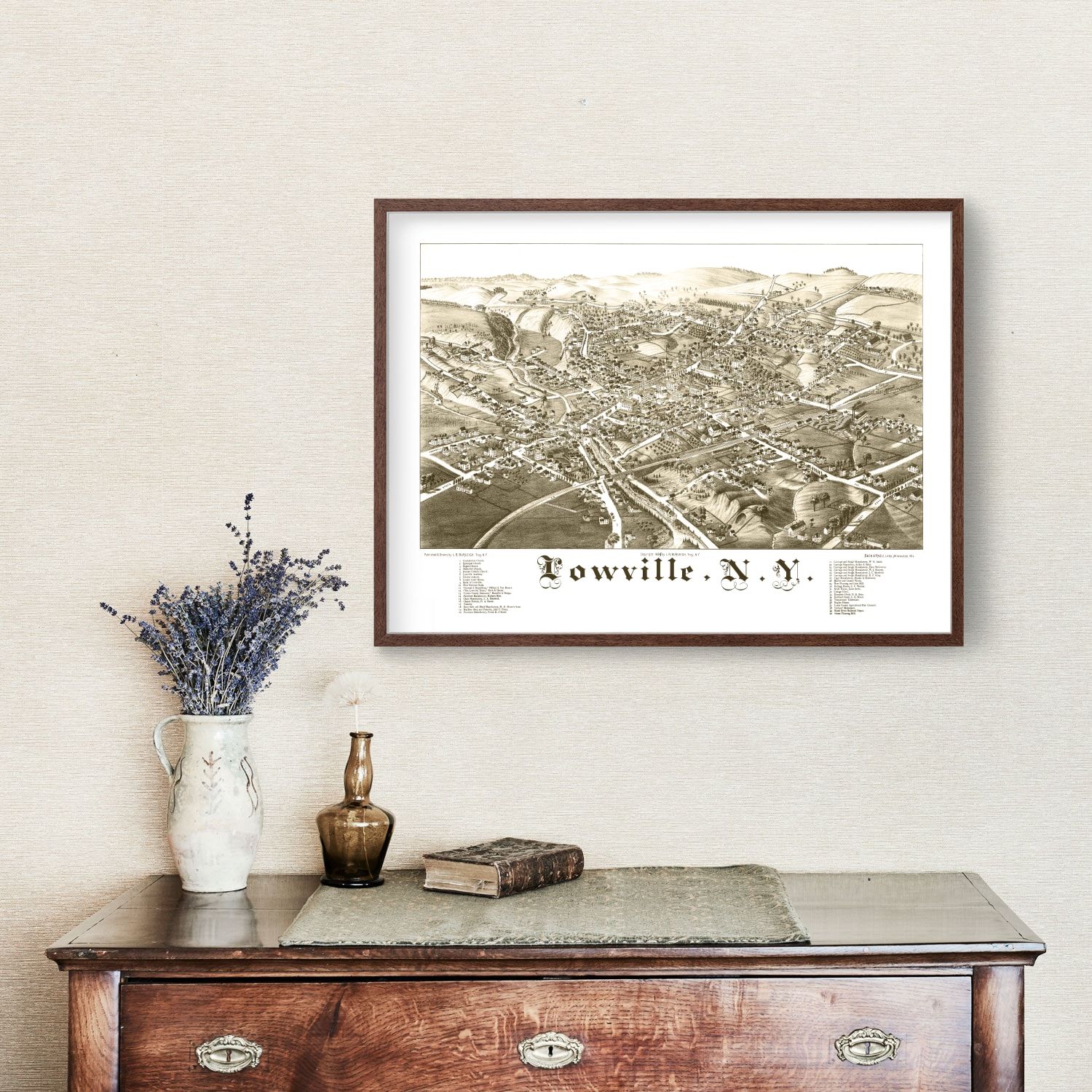 Vintage Map of Lowville, New York 1885