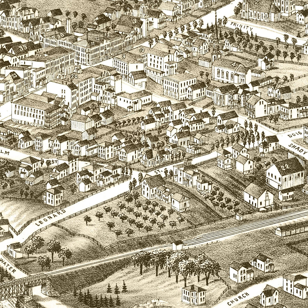 Vintage Map of Lowville, New York 1885