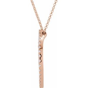 14K Rose Gold 1 CTW Natural Diamond Circle 18" Necklace