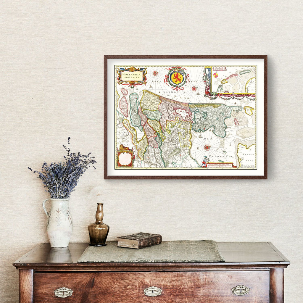 Vintage Map of Holland 1665