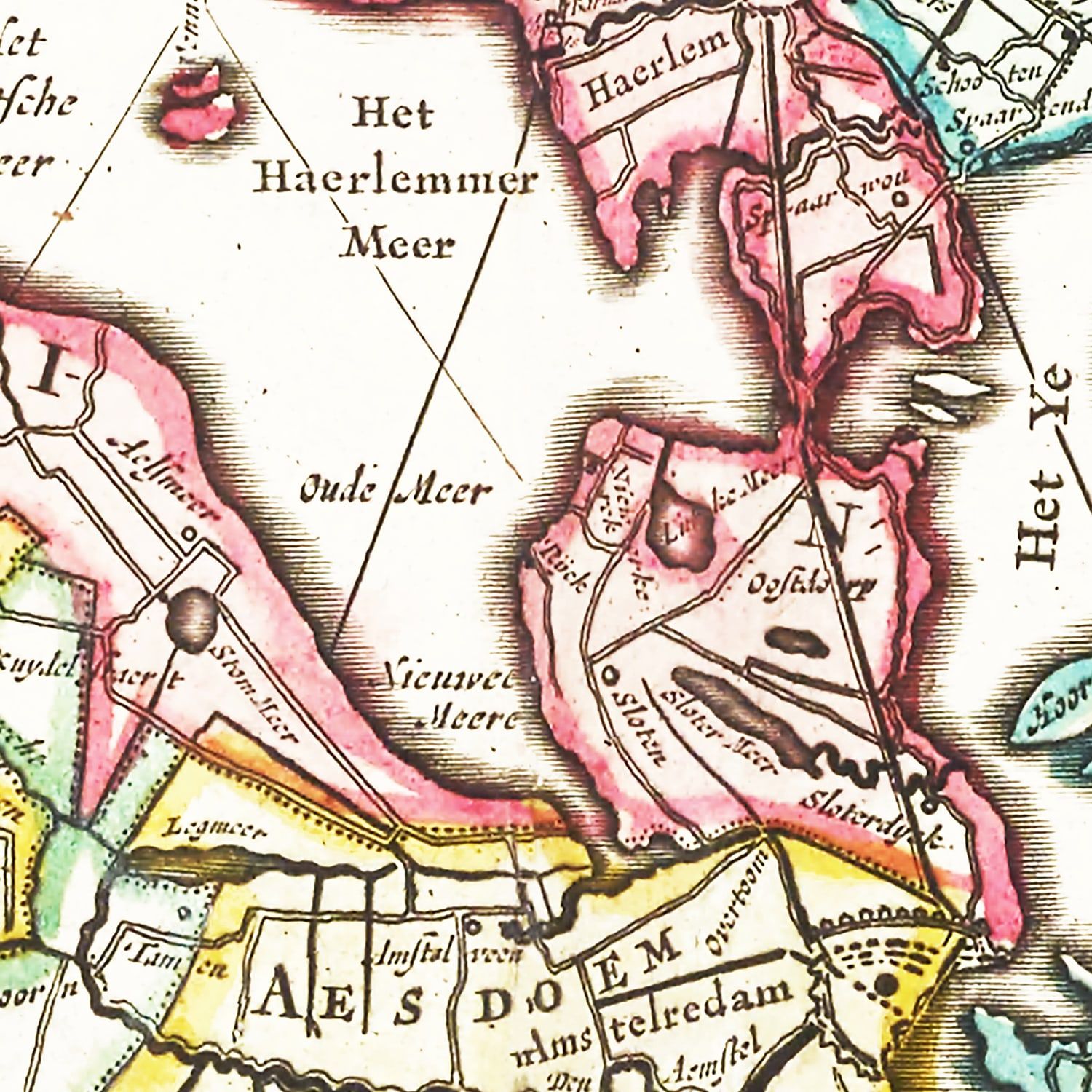 Vintage Map of Holland 1665