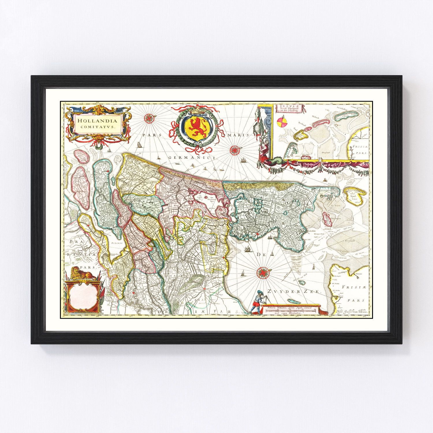 Vintage Map of Holland 1665