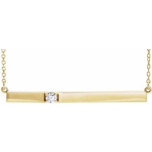 14K Yellow Gold 1/10 CTW Natural Diamond Bar 17.5" Necklace