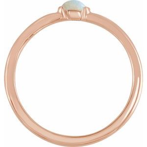14K Rose Gold Natural Ethiopian Opal Stackable Ring