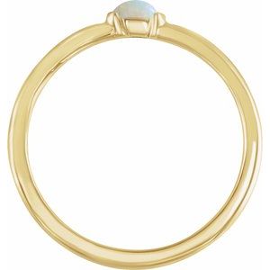14K Yellow Gold Natural Ethiopian Opal Stackable Ring