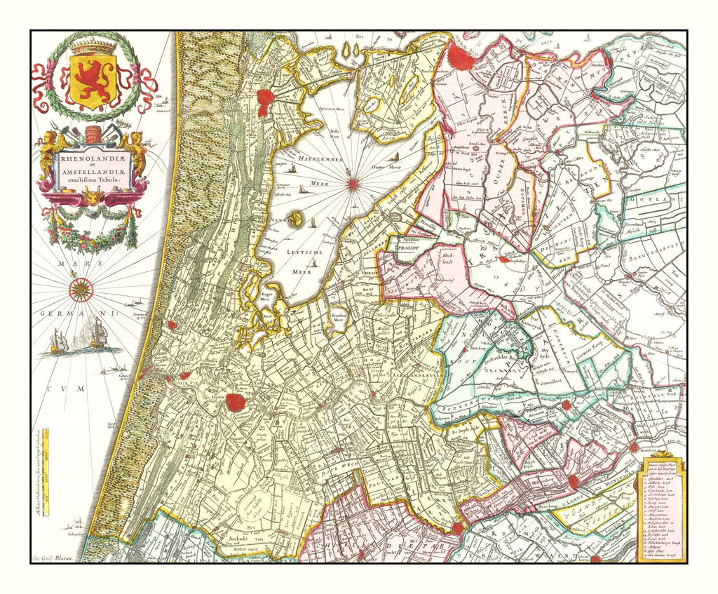 Vintage Map of Amsterdam Area 1665