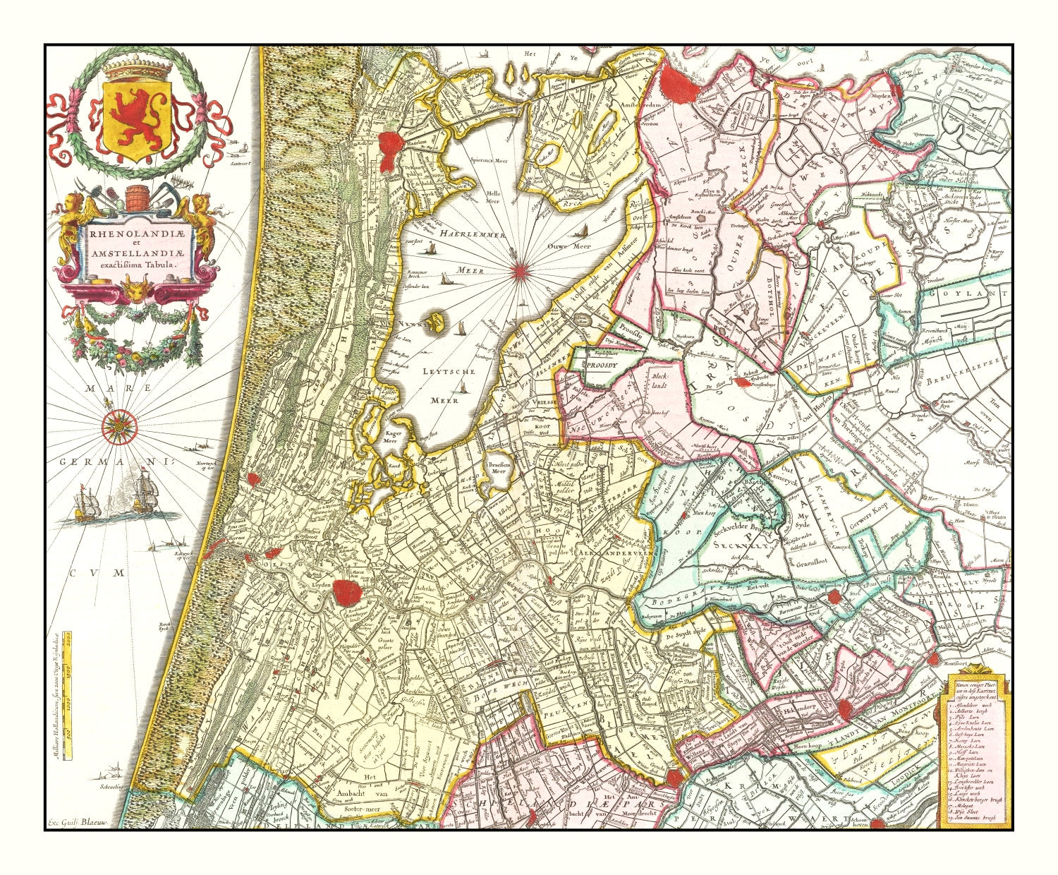 Vintage Map of Amsterdam Area 1665