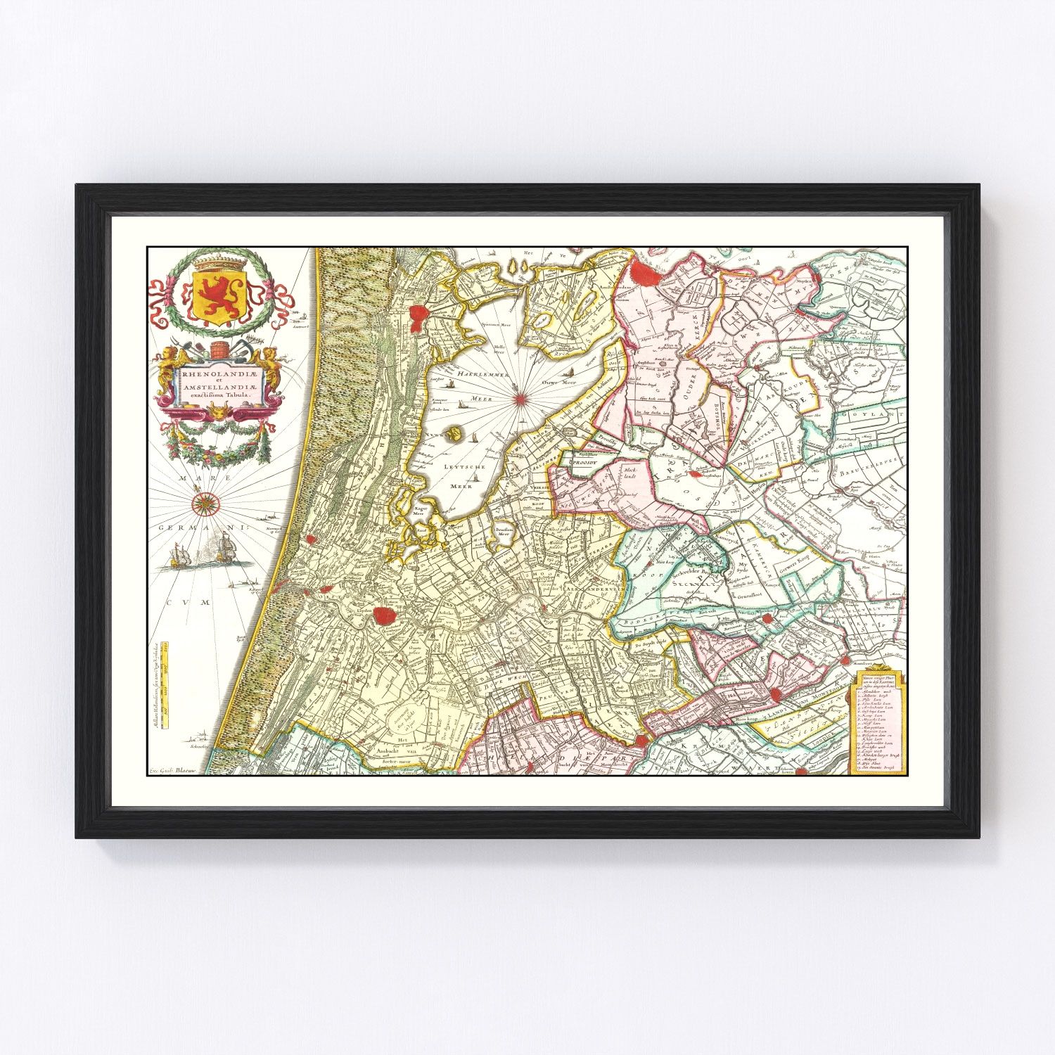 Vintage Map of Amsterdam Area 1665