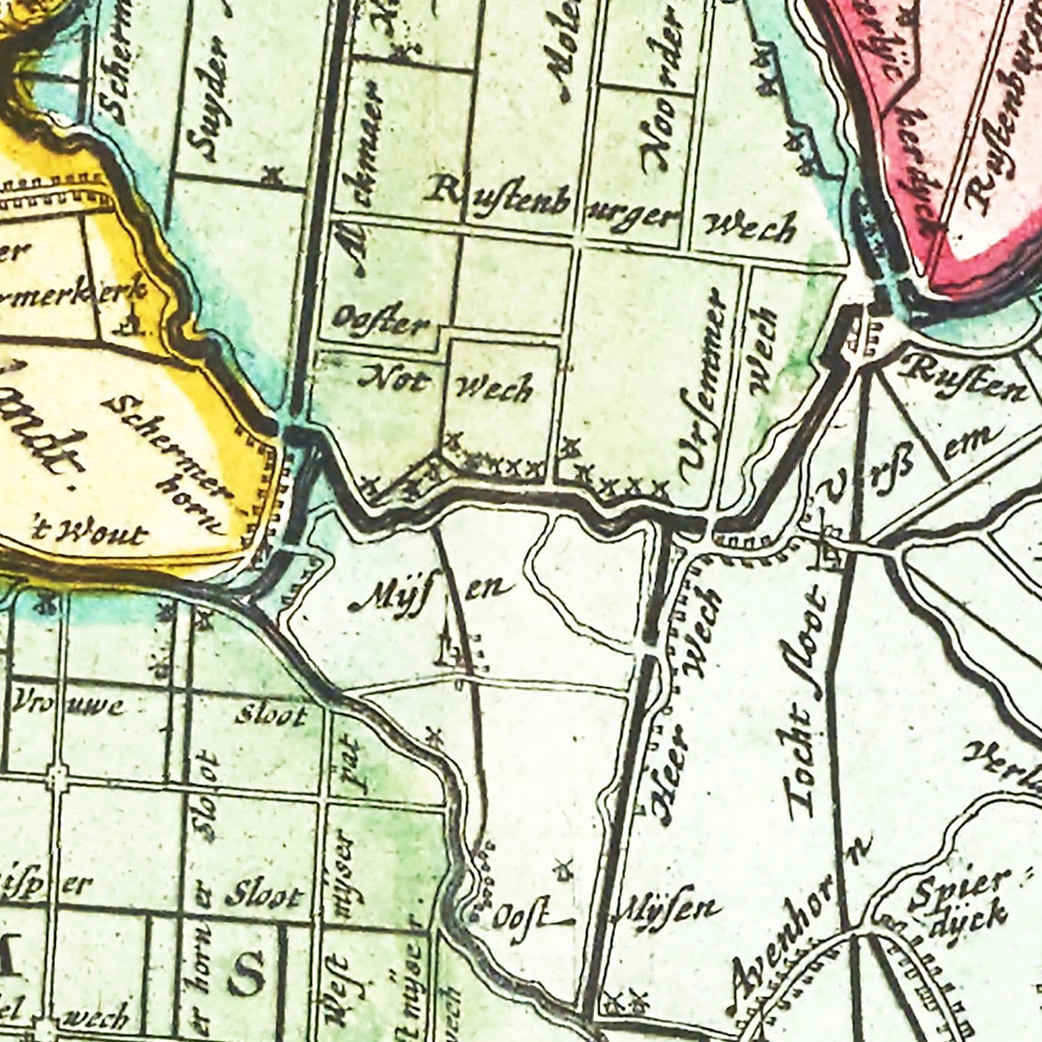 Vintage Map of Northern Holland 1665