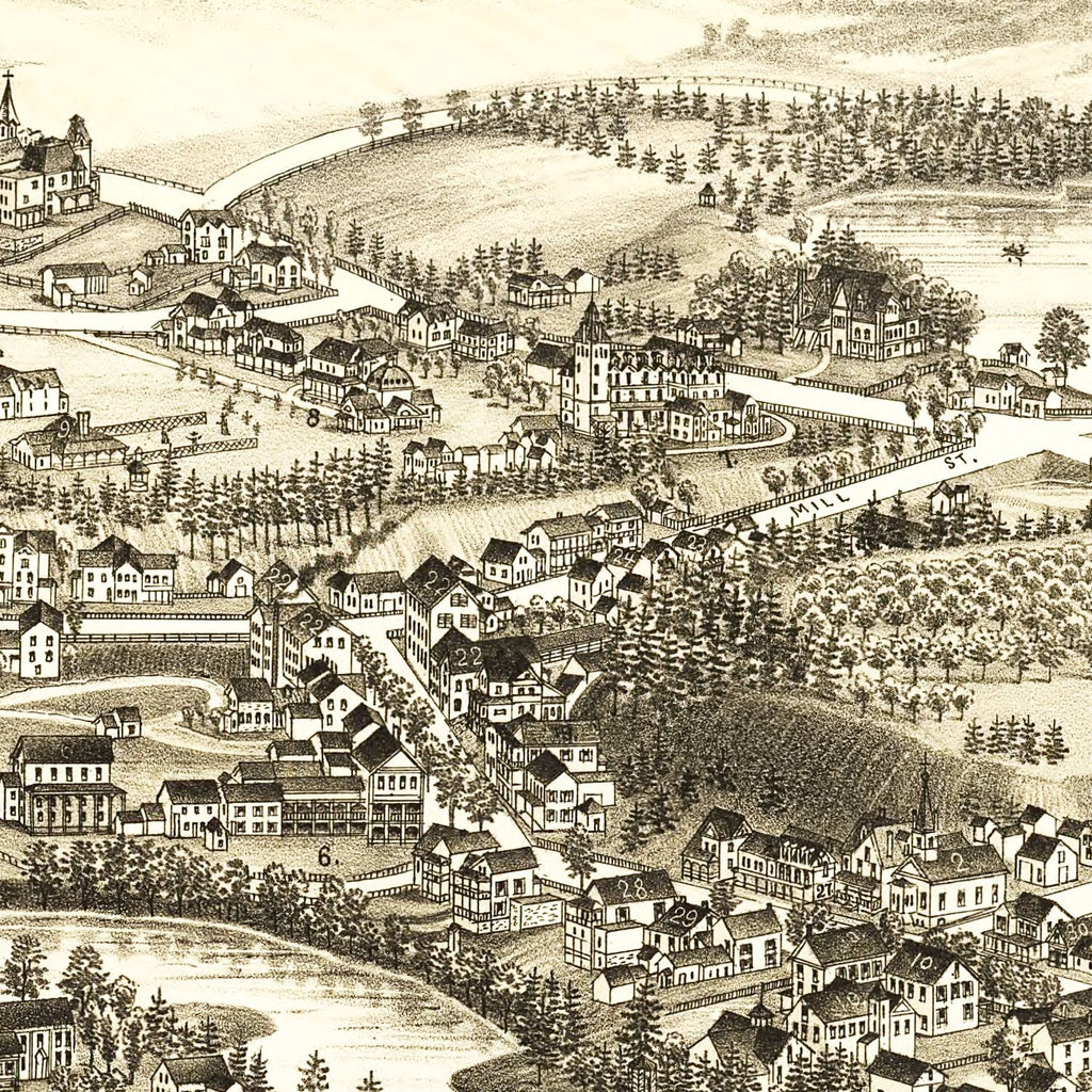 Vintage Map of Luzerne & Hadley, New York 1888