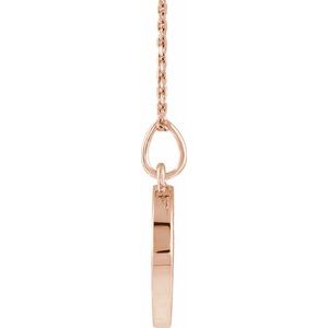 14K Rose Gold Natural Swiss Blue Topaz Disc 16-18" Necklace