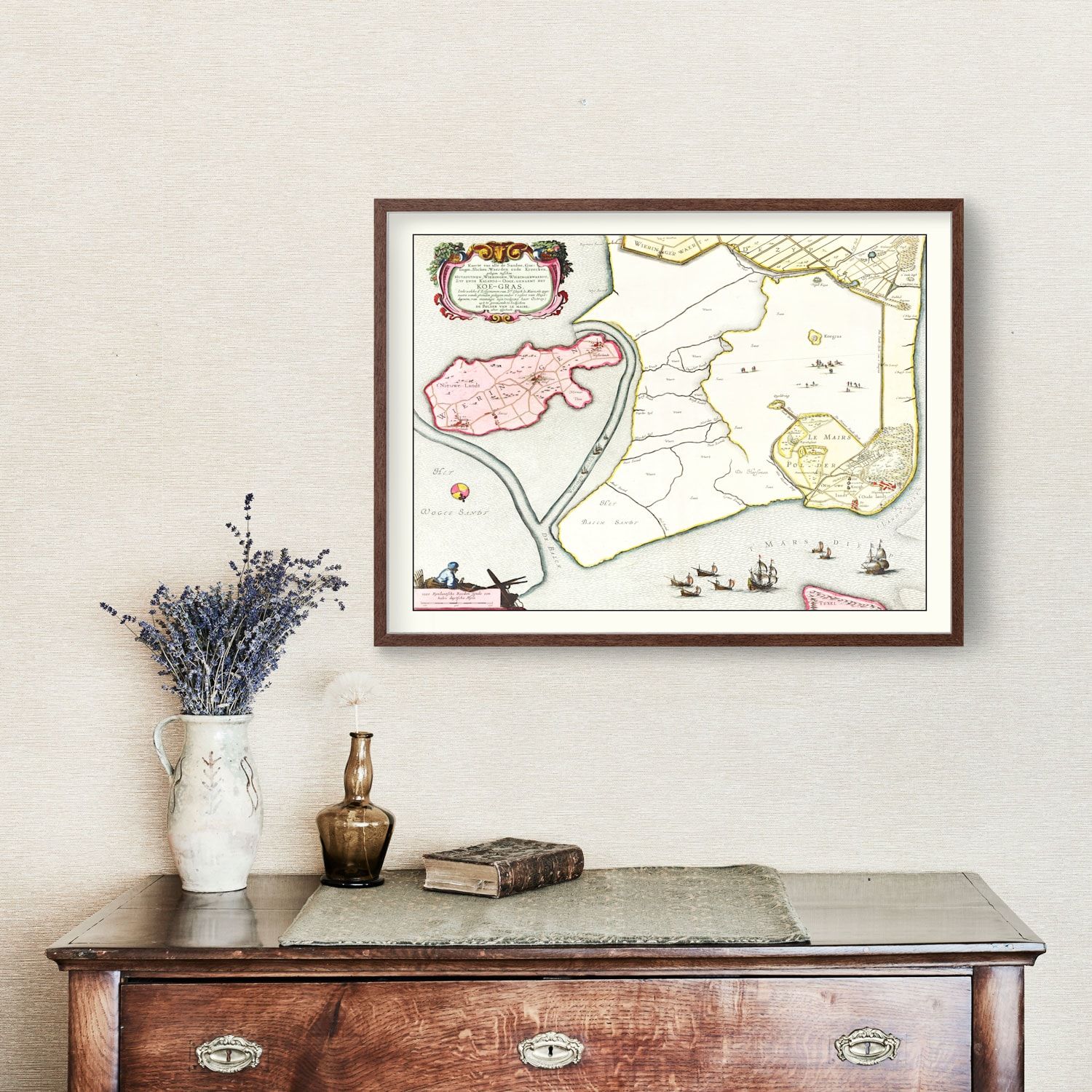Vintage Map of Koegras, Holland 1665