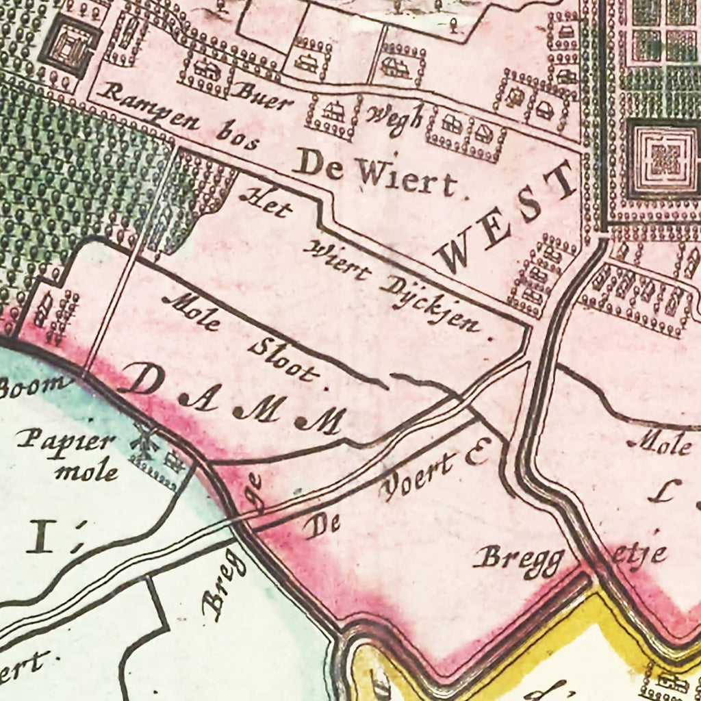 Vintage Map of Bergen, Holland 1665