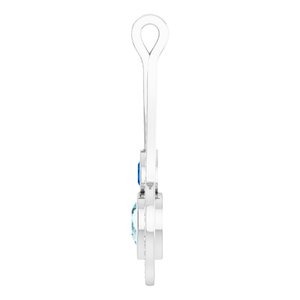 14K White Gold Natural Sky Blue Topaz, Natural Blue Sapphire & 1/2 CTW Natural Diamond Pendant