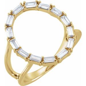 14K Yellow Gold 1/2 CTW Natural Diamond Negative Space Ring