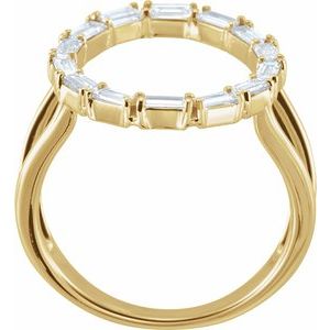 14K Yellow Gold 1/2 CTW Natural Diamond Negative Space Ring